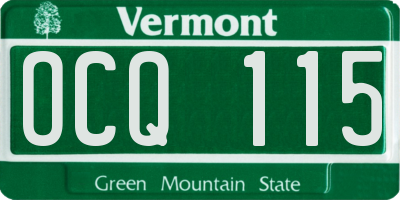 VT license plate OCQ115