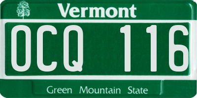 VT license plate OCQ116