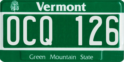 VT license plate OCQ126