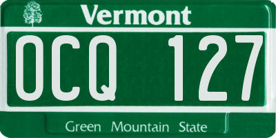 VT license plate OCQ127