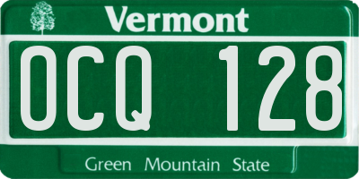VT license plate OCQ128