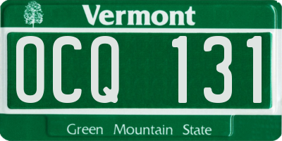 VT license plate OCQ131