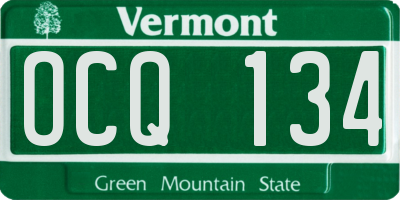 VT license plate OCQ134