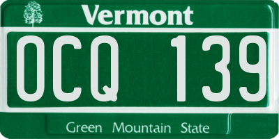 VT license plate OCQ139