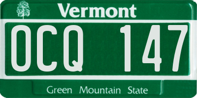 VT license plate OCQ147