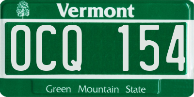 VT license plate OCQ154