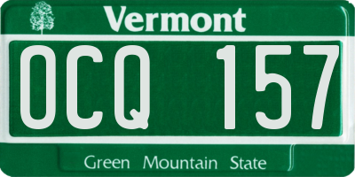VT license plate OCQ157
