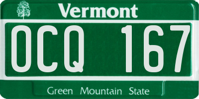 VT license plate OCQ167