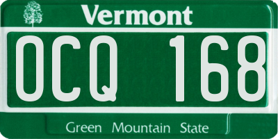 VT license plate OCQ168