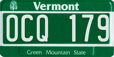 VT license plate OCQ179