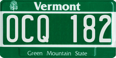 VT license plate OCQ182