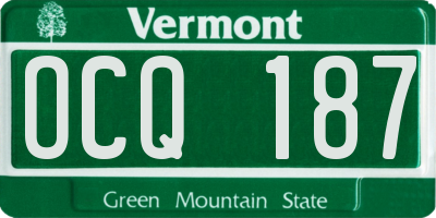 VT license plate OCQ187