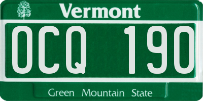 VT license plate OCQ190