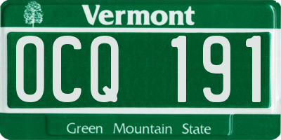 VT license plate OCQ191