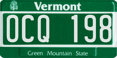 VT license plate OCQ198