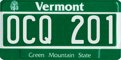 VT license plate OCQ201