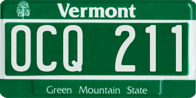 VT license plate OCQ211