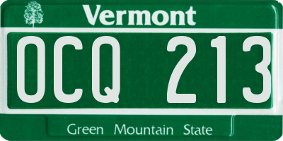 VT license plate OCQ213