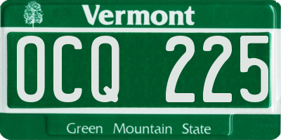 VT license plate OCQ225