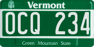 VT license plate OCQ234