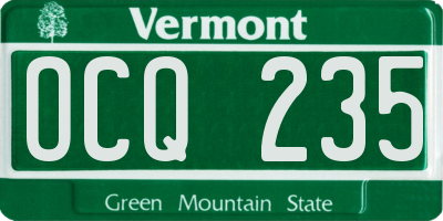 VT license plate OCQ235