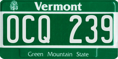 VT license plate OCQ239