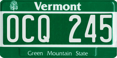VT license plate OCQ245