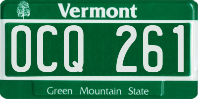VT license plate OCQ261