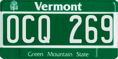 VT license plate OCQ269