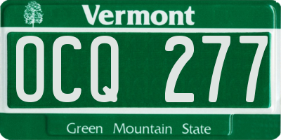 VT license plate OCQ277
