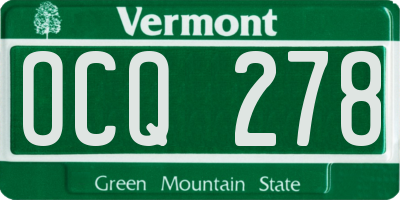 VT license plate OCQ278