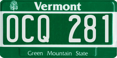 VT license plate OCQ281