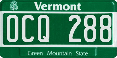 VT license plate OCQ288