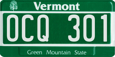 VT license plate OCQ301