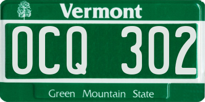 VT license plate OCQ302