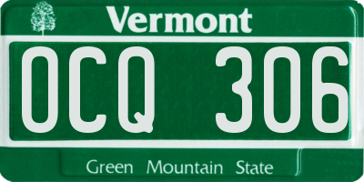 VT license plate OCQ306