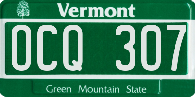 VT license plate OCQ307