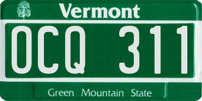 VT license plate OCQ311