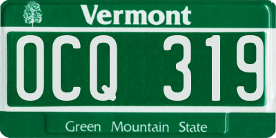 VT license plate OCQ319