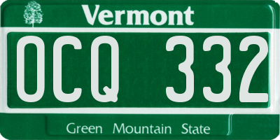 VT license plate OCQ332