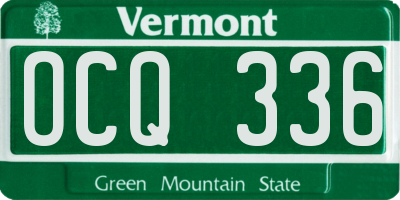 VT license plate OCQ336