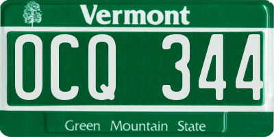 VT license plate OCQ344
