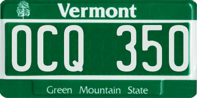 VT license plate OCQ350