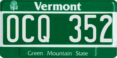 VT license plate OCQ352