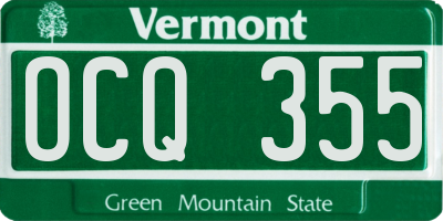 VT license plate OCQ355