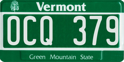 VT license plate OCQ379
