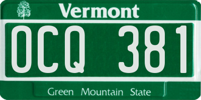VT license plate OCQ381