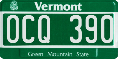VT license plate OCQ390