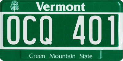 VT license plate OCQ401