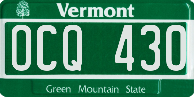VT license plate OCQ430
